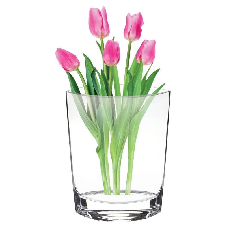 HomeRoots 11" Clear Bud Lead Free Crystal Table Vase