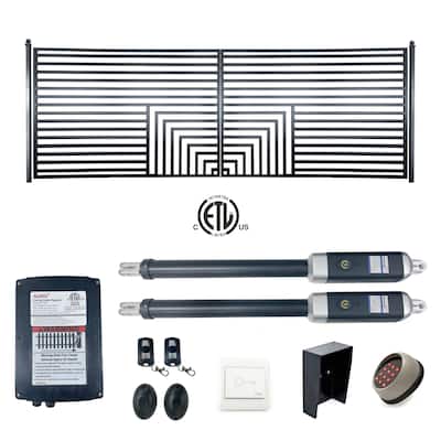 ALEKO Florence Style 12 x 6 feet Steel Dual Swing Driveway Gate with Opener