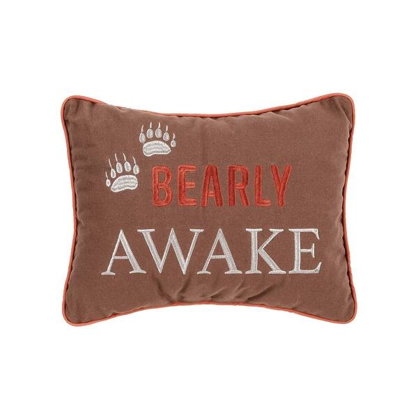 slide 2 of 5, 12" x 16" Bearly Awake Embroidered Thanksgiving Throw Pillow