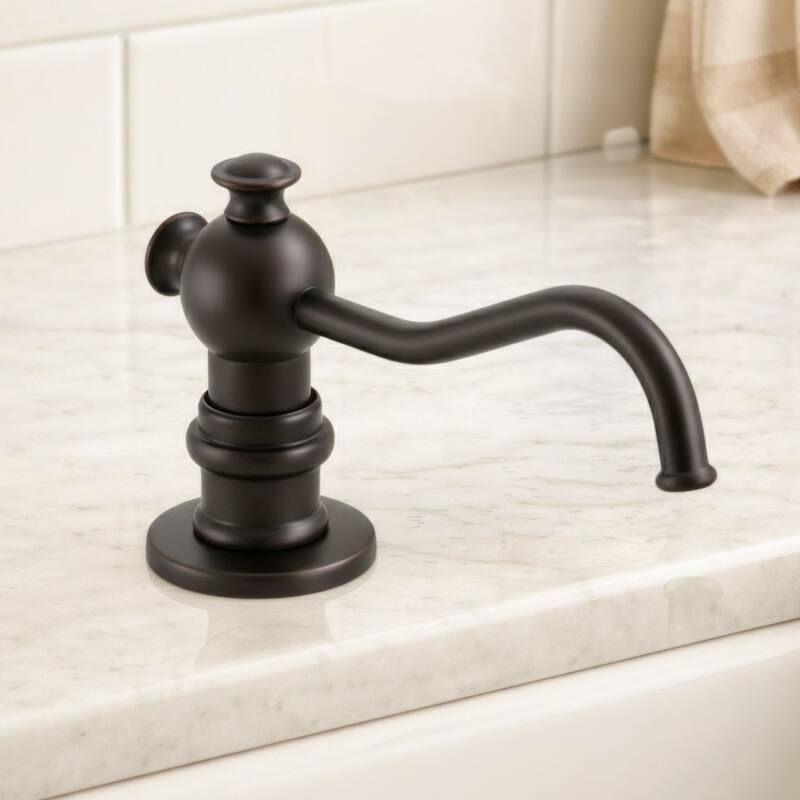 Whitehaus 5" Deck Mount Solid Brass Kitchen Soap And Lotion Dispenser