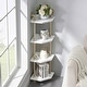 preview thumbnail 1 of 18, ivinta Corner Bookshelf with Storage, Wall Mount Pipe Open Shelves for Corner