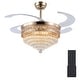 preview thumbnail 53 of 62, 48-Inch Crystal Fandelier with 4 Retractable Blades, Dimmable LED, App and Remote Control - 48 Inches