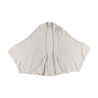 Trina Turk Womens Chunky Knit Cardigan Sweater,, Grey, Large