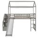 preview thumbnail 17 of 26, Twin Size Loft Bed with House Roof, Storage Steps, Slide, Ladder and Guardrails, Stairway Platform Bed for Kids Boys Girls