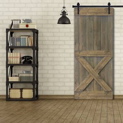 Paneled Wood Barn Door with Installation Hardware Kit - MX Series