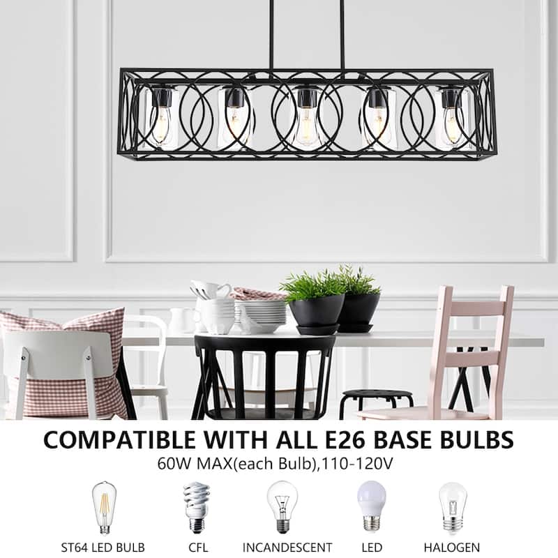 Black Farmhouse Chandelier Pendant Light Fixtures