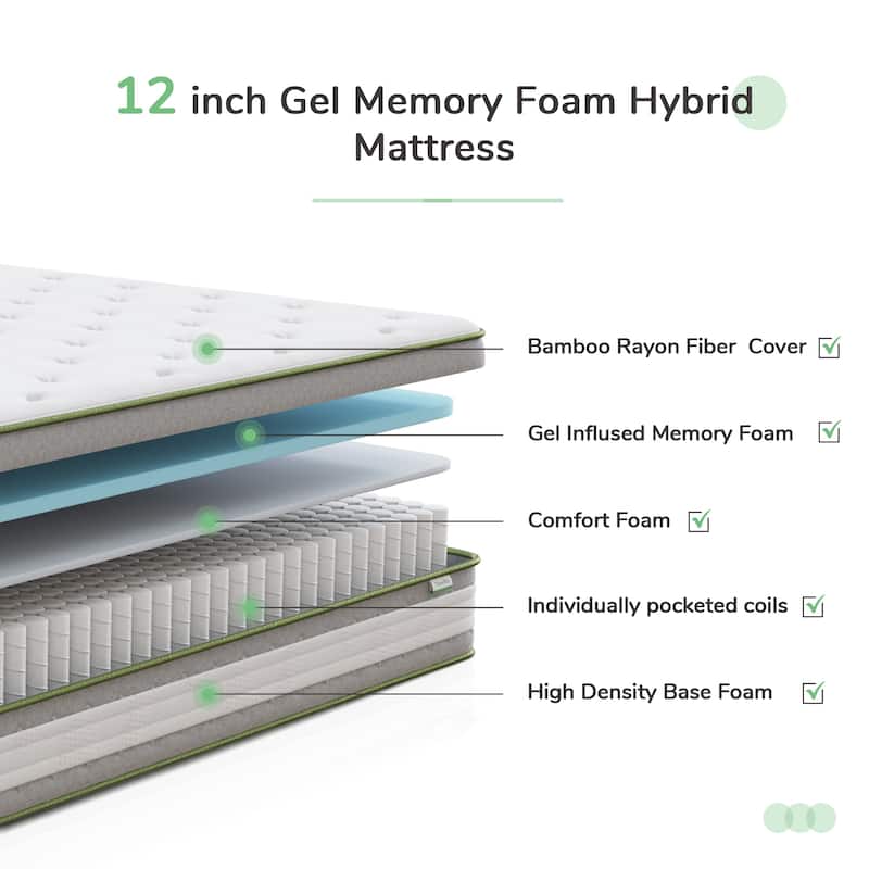 Novilla 12-inch Gel Memory Foam and Innerspring Hybrid Mattress