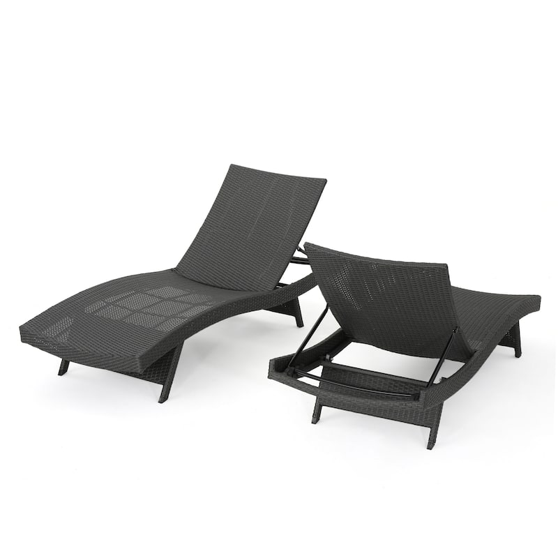 Salem Outdoor Brown Wicker Lounge (Set of 2) by Christopher Knight Home