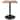 Vail 24" Modern Square Wood Pub Table, Black Metal Round Pedestal Base Cafe Bistro Table