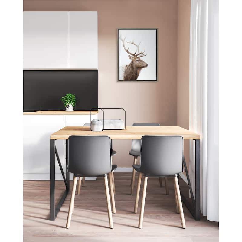 Kate and Laurel Sylvie Stag Profile Framed Canvas by Amy Peterson Art Studio
