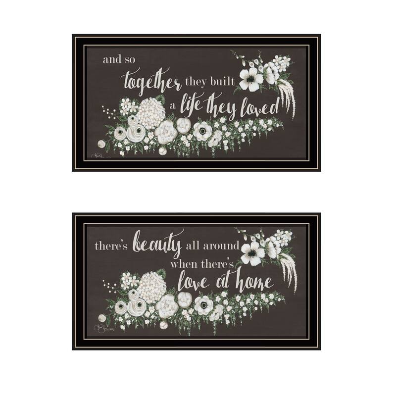 Trendy Decor 4U "Together They Built Love" Printed Framed Wall Art by Hollihocks Art - Black - 20 x 11