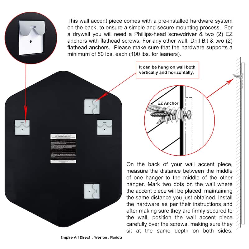 Frameless Beveled Hexagonal Black Matte Finished Wall Mirror - 24" x 32" x 0.6"