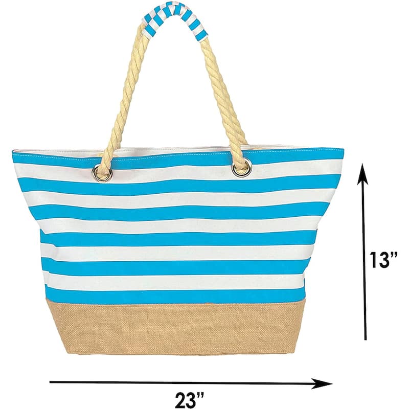 3 Piece Set Cabana Stripe, Two Beach Towel Set 32 x 62 Plus a Striped Beach Bag