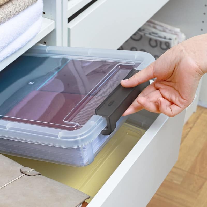5 PCS Plastic Storage Bins with Lids Portable