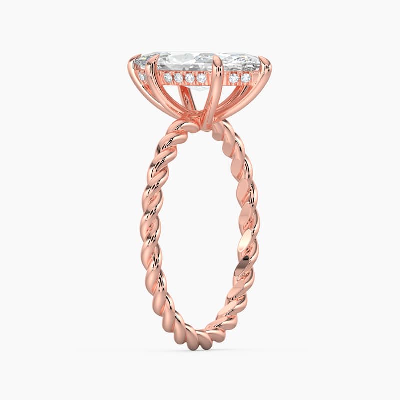 Auriya 14k Gold Lab Grown Marquise Diamond Twisted Hidden Halo Engagement Ring 1.00 to 5.00 ct. tw. (F-G, VS)