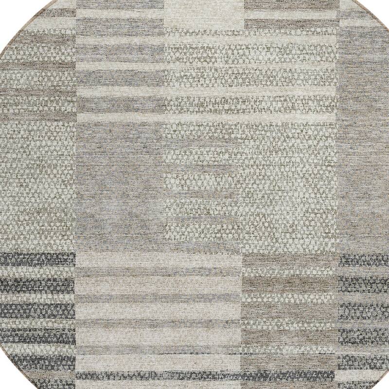 HomeRoots Striped Modern Rectangle Outdoor Rug