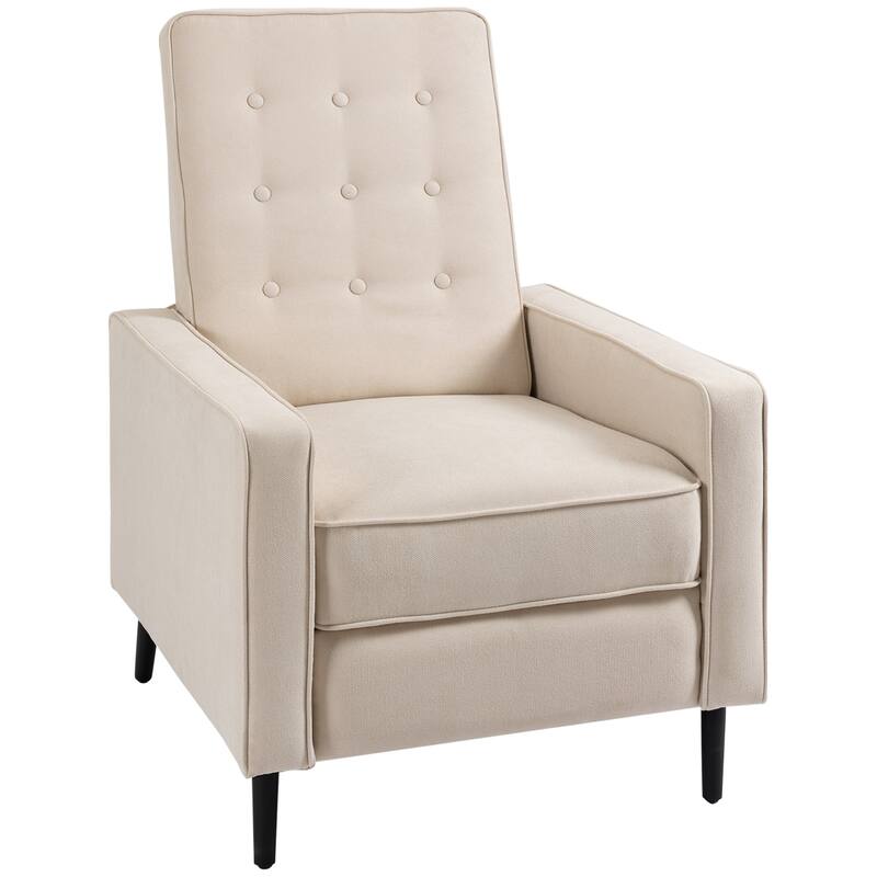 HOMCOM Manual Recliner, Fabric Tufted Club Chair, Home Theater Seating Reclining Sofa for Living Room