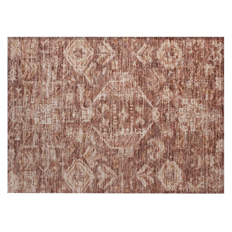 Machine Washable Indoor/ Outdoor Boho Traditional Chantille Rug