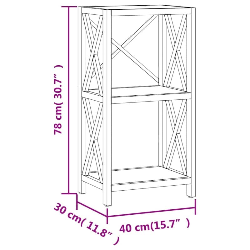 vidaXL 4-Tier Shelf 6.7"x11.8"x44.1" Solid Wood Oak