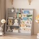 preview thumbnail 2 of 5, Gray Kids Bookshelf for Nursery Toddler Baby Sling Book Rack Adjustable Shelf Children Bookcase Book Storage Organizer 4 Tier