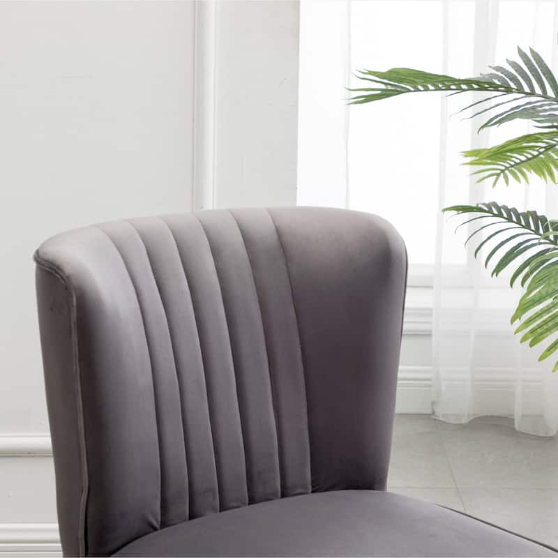Gray 26" Polyester Accent Chair