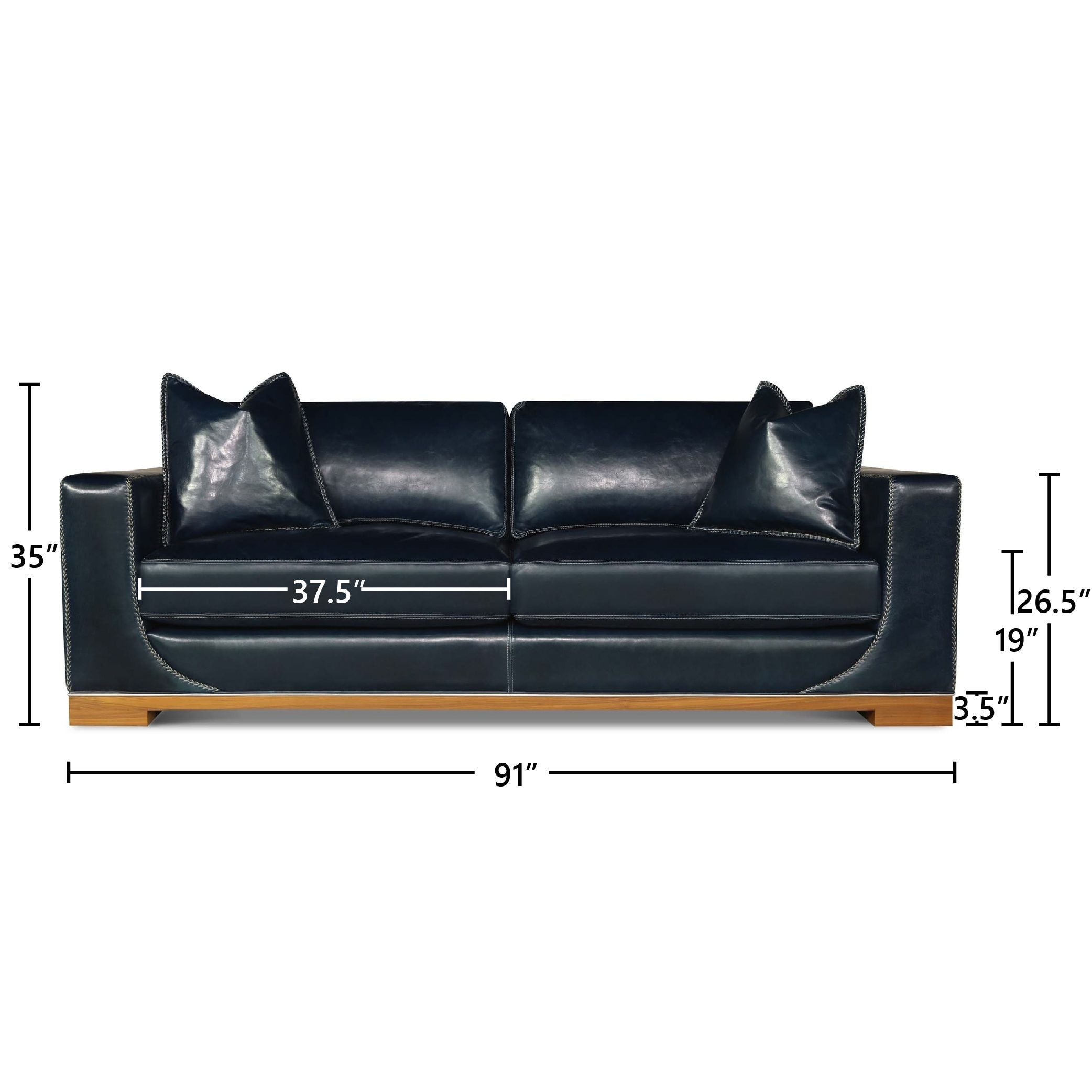 Cassidy Italian Full Grain Leather Mid-Century Modern Sofa ...