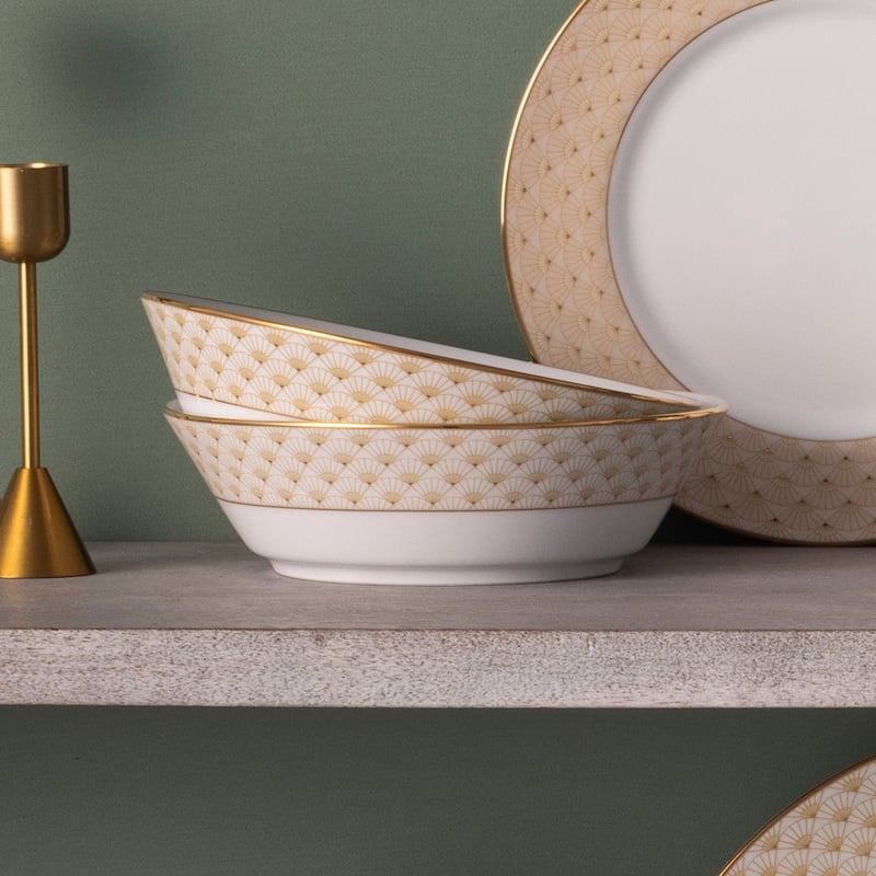 Trocadero Gold Set Of 4 Soup Bowls, 7", 22 oz.
