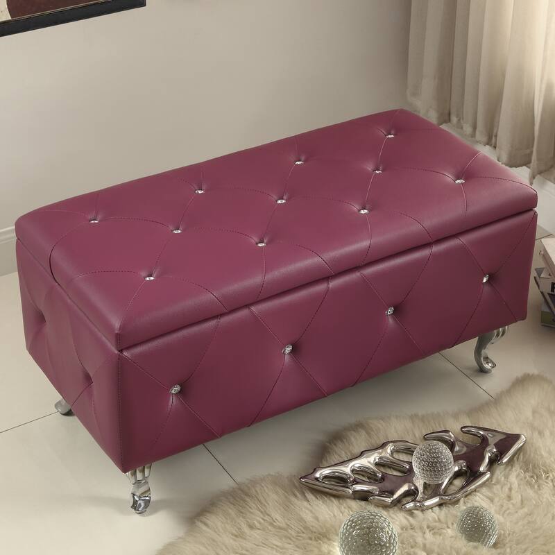 Upholstered Tufted Storage Bench