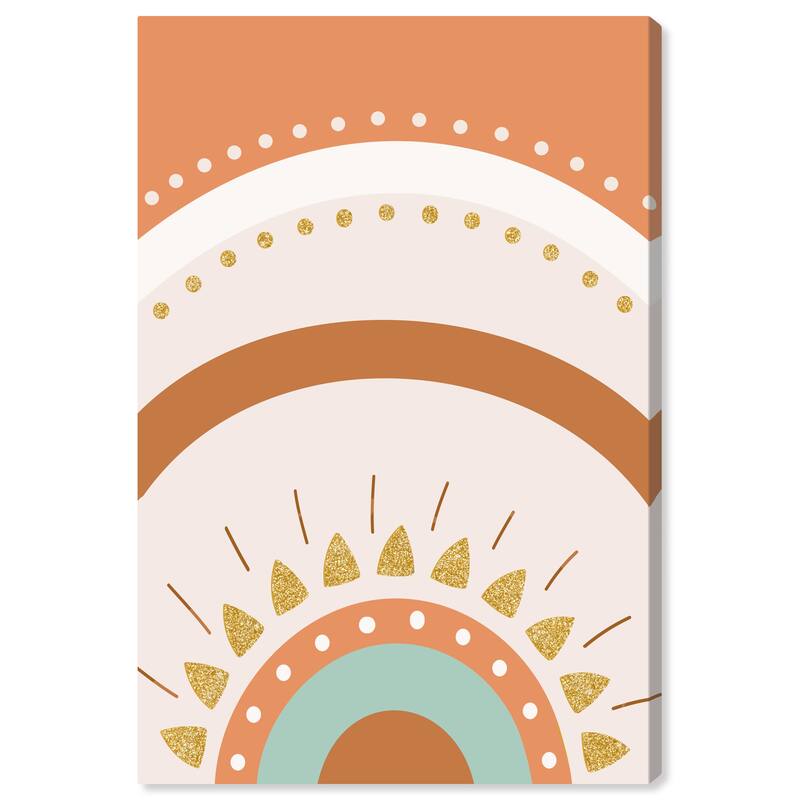 Wynwood Studio Canvas Abstract Color block mandala Gold and Modern & Contemporary Wall Art Canvas Print