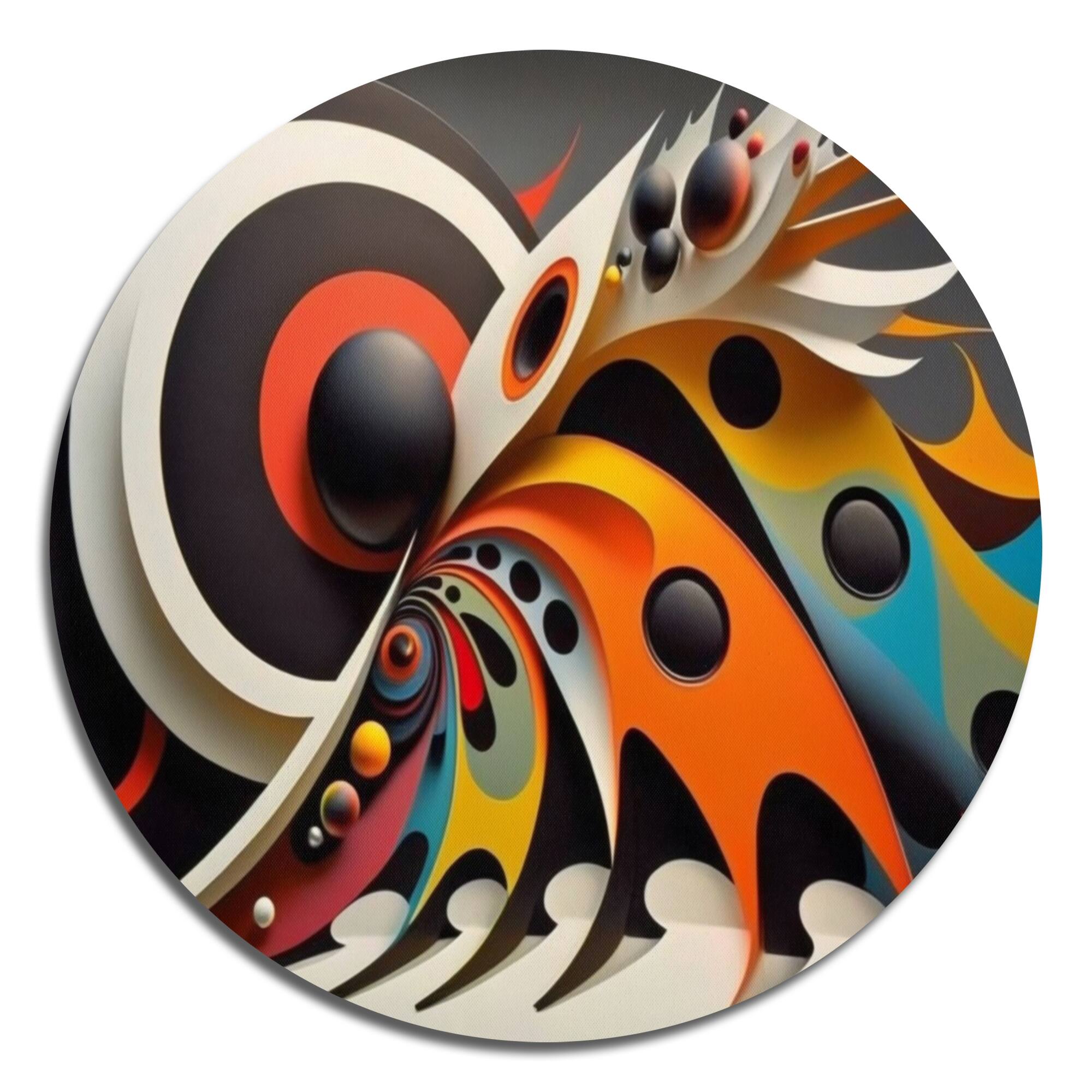 Designart 'Minimalist Colorful Spheres And Waves VII' Modern Metal