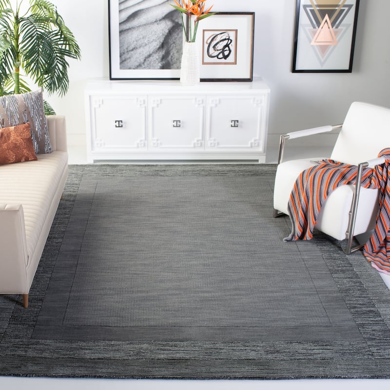 SAFAVIEH Handmade Impressions Nazmie Modern Wool Rug - 8'3" x 11' - Charcoal/Blue