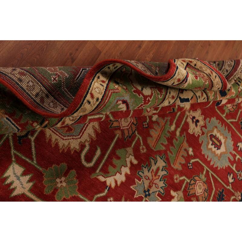 All-Over Large Oushak Indian Rug Handmade Wool Carpet - 8'11"x 18'0"