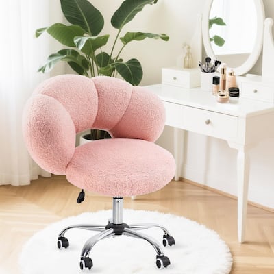 BOSSIN Cloud-Shaped Vanity Chair - Adjustable Swivel Desk Chair with Casters, Office chair for Bedroom, Office & Living Room
