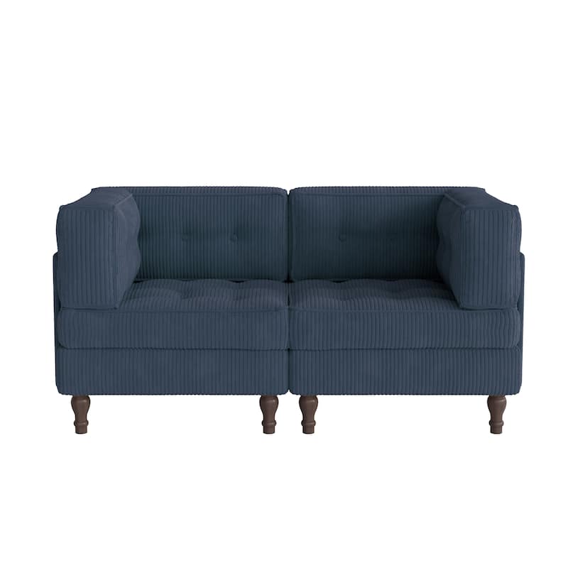 Oversized Sofa Corduroy Tufted Modular Sectional Set