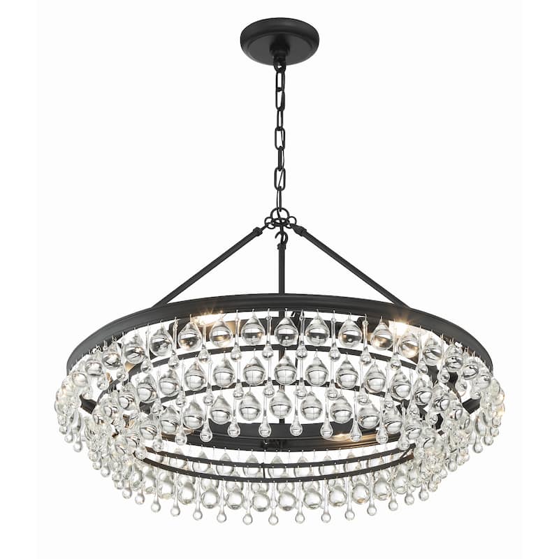 Calypso 6 Light Matte Black Chandelier - 30"W x 20"H x 30"D