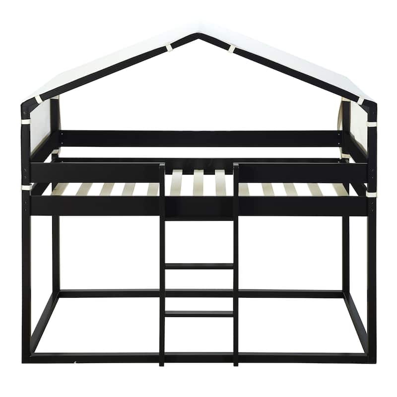 Bunk Bed Wood Bed with Tent