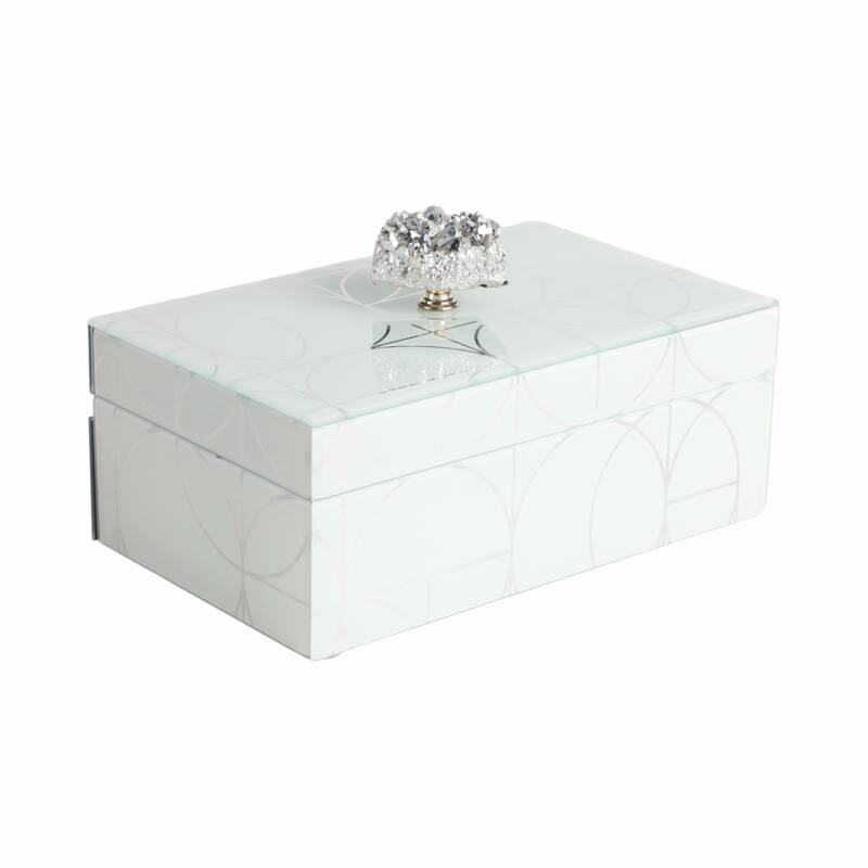 Glass Decorative Storage Jewelry Box with Lid