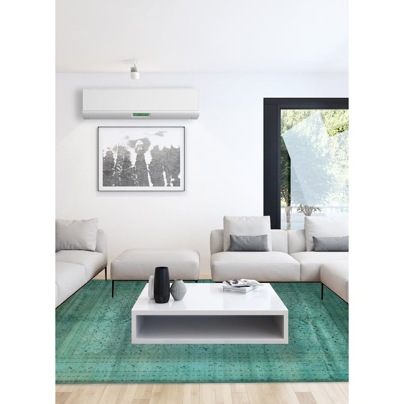 ECARPETGALLERY Hand-knotted Vibrance Cyan Wool Rug - 9'3 x 12'0