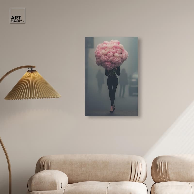 Peony Bouquet Canvas by Art Remedy, Gallery Wrapped
