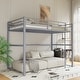 preview thumbnail 2 of 31, Metal Loft Bed Twin, Loft Bed Frame with Guard Rails and Flat Ladder