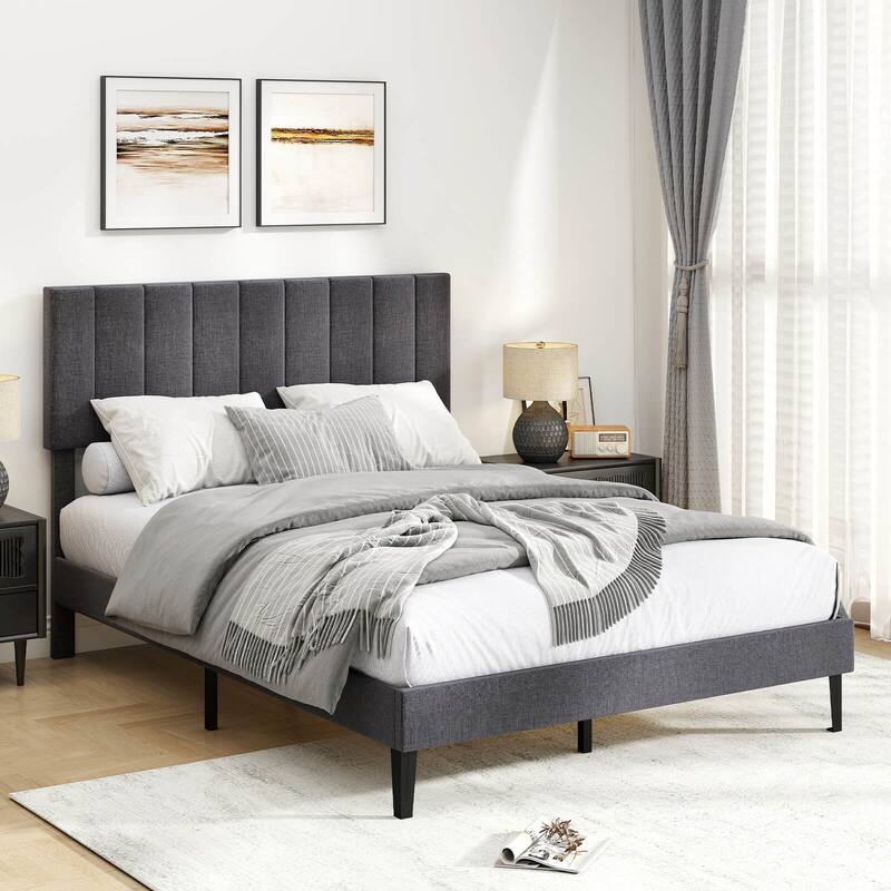Costway Twin/Full/Queen Size Bed Frame with Height Adjustable Vertical