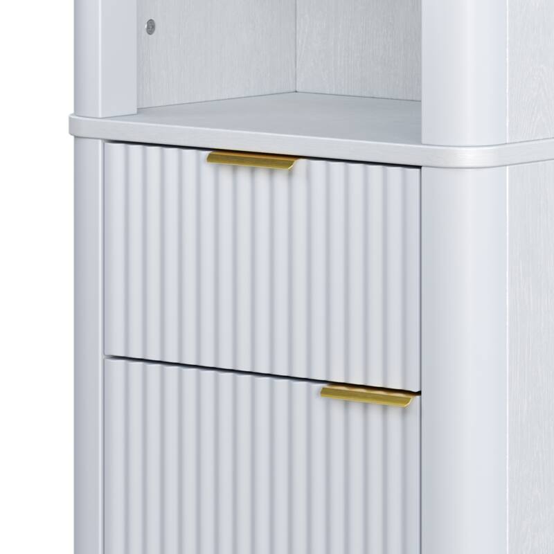68" H Tall Bathroom Storage Cabinet with Adjustable Shelves and One Drawer & Door, Storage Cabinet for Bathroom, Living Room