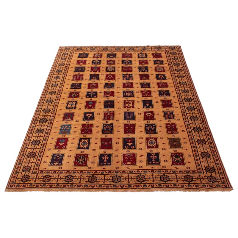 ECARPETGALLERY Hand-knotted Teimani Tan Wool Rug - 6'7 x 9'2