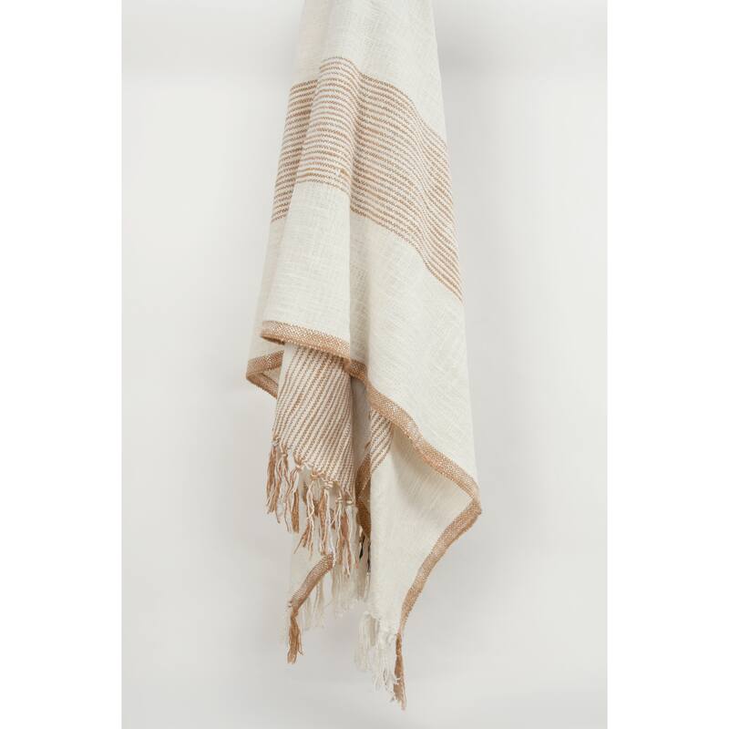 Rizzy Home Boho Stripe Woven Textured Cotton Throw