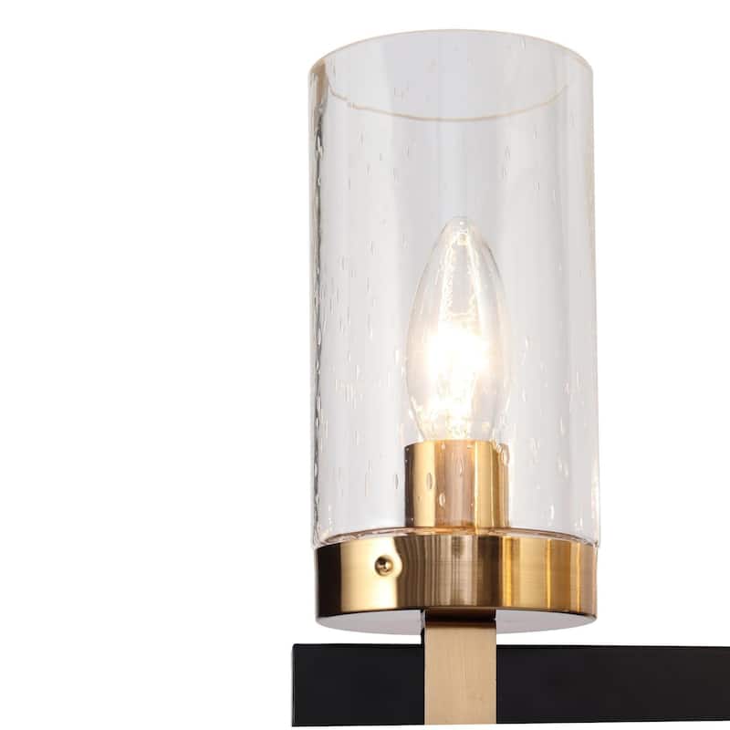 Yilia Modern 5-Light Black Gold Chandelier Glass Pendant Lights for Dining Room - 22" D x 15" H