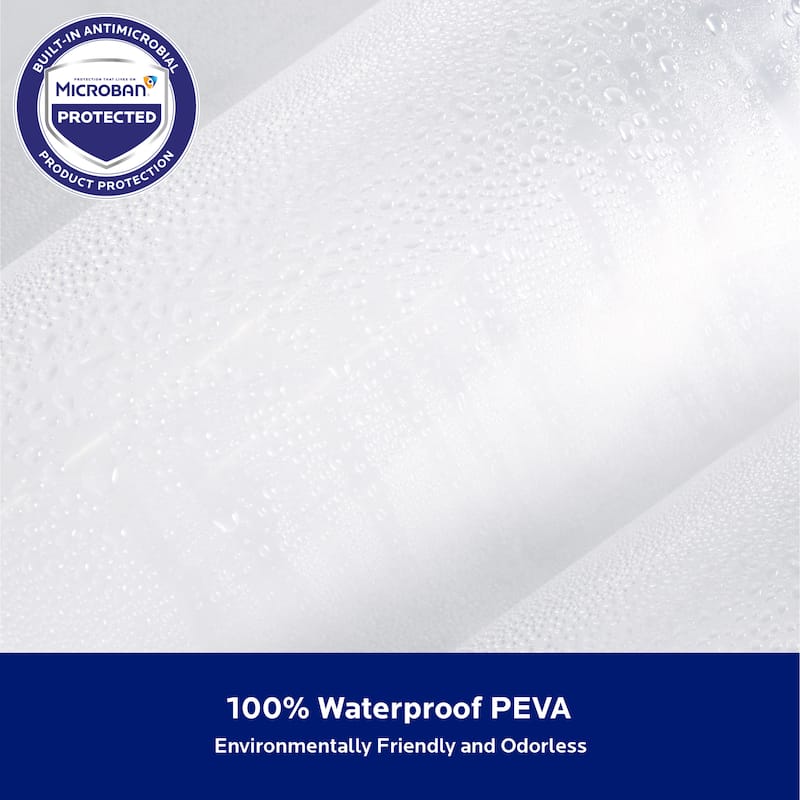 Kenney Microban Protected Heavyweight PEVA Shower Liner, 70" W x 72" H