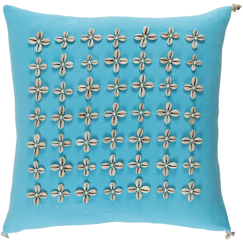 Decorative Rotorua Sky Blue 18inch Throw Pillow Cover On Sale Bed