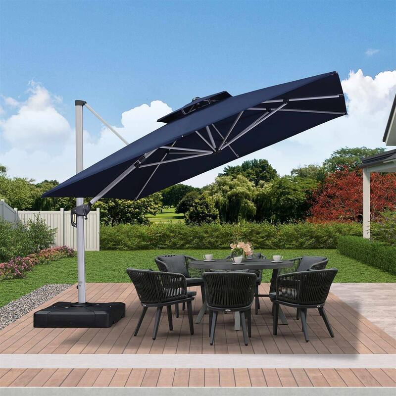 PURPLE LEAF 11 ft Square Patio Offset Umbrella