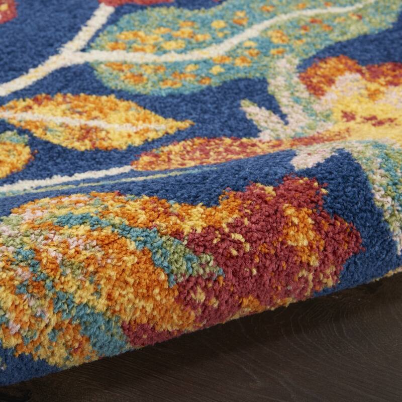Power Loomed Floral Traditional Low Pile Area Rug - 87' X '63' X '0.25