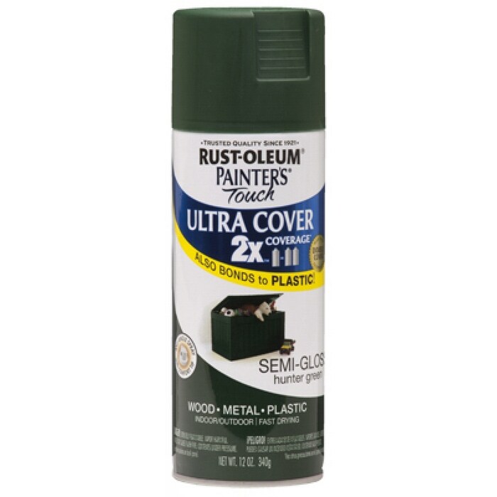 Rust Oleum Painters Touch 2x Semi Gloss Spray Paint 12 Oz Hunter Green On Sale Overstock 25549113